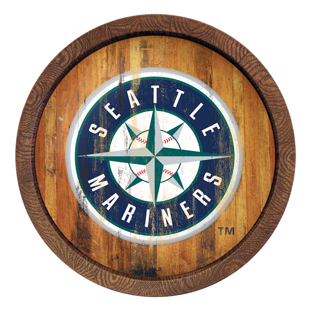 Seattle Mariners: Weathered "Faux" Barrel Top Sign   