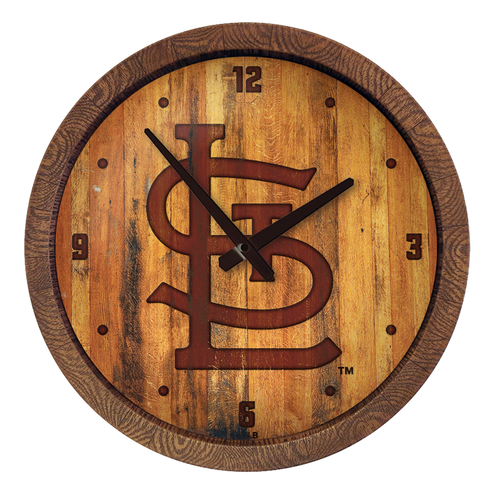 St. Louis Cardinals: Logo - Branded "Faux" Barrel Top Clock   