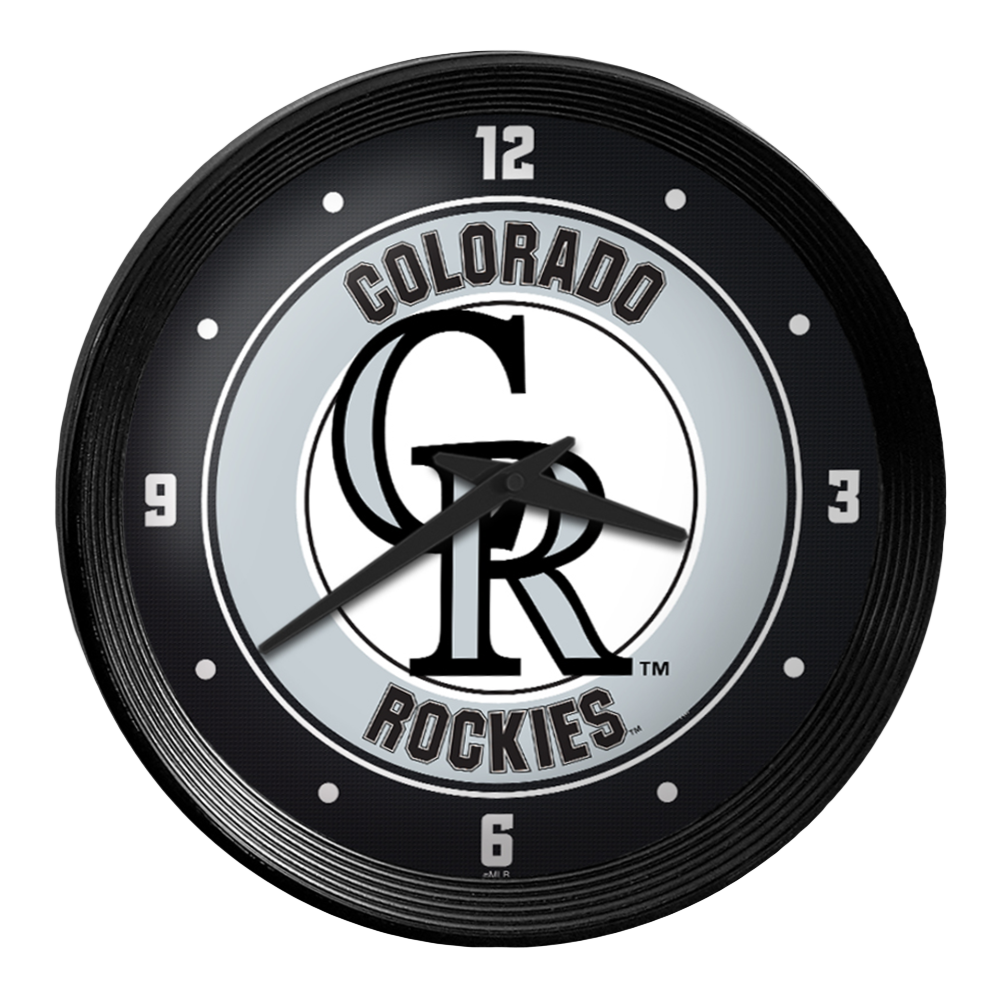 Colorado Rockies Ribbed Frame Wall Clock  