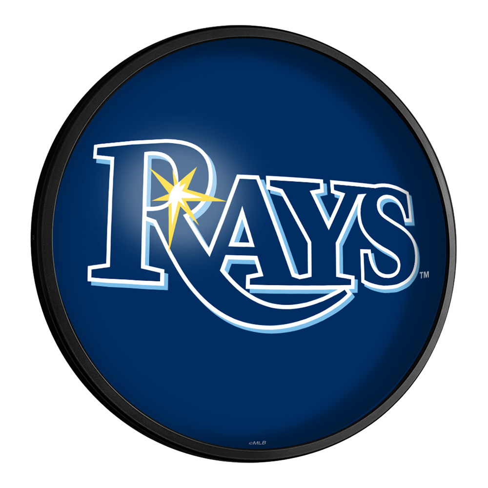 Tampa Bay Rays Wordmark - Round Slimline Lighted Wall Sign  