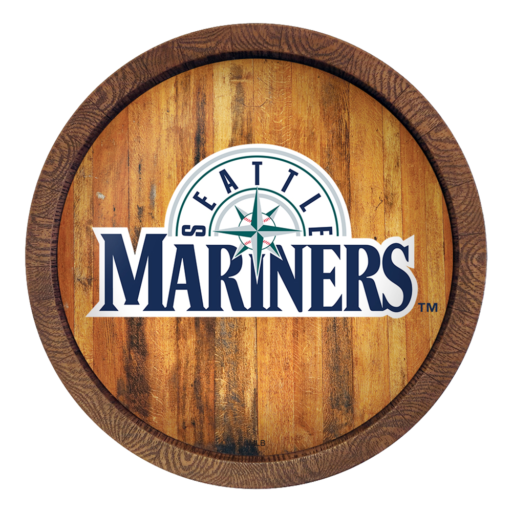 Seattle Mariners: Wordmark - "Faux" Barrel Top Sign   