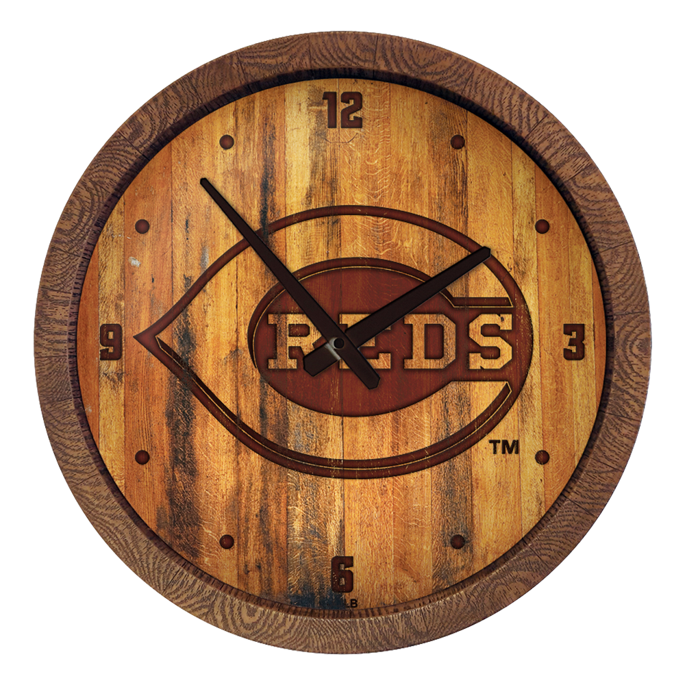 Cincinnati Reds Branded "Faux" Barrel Top Clock  