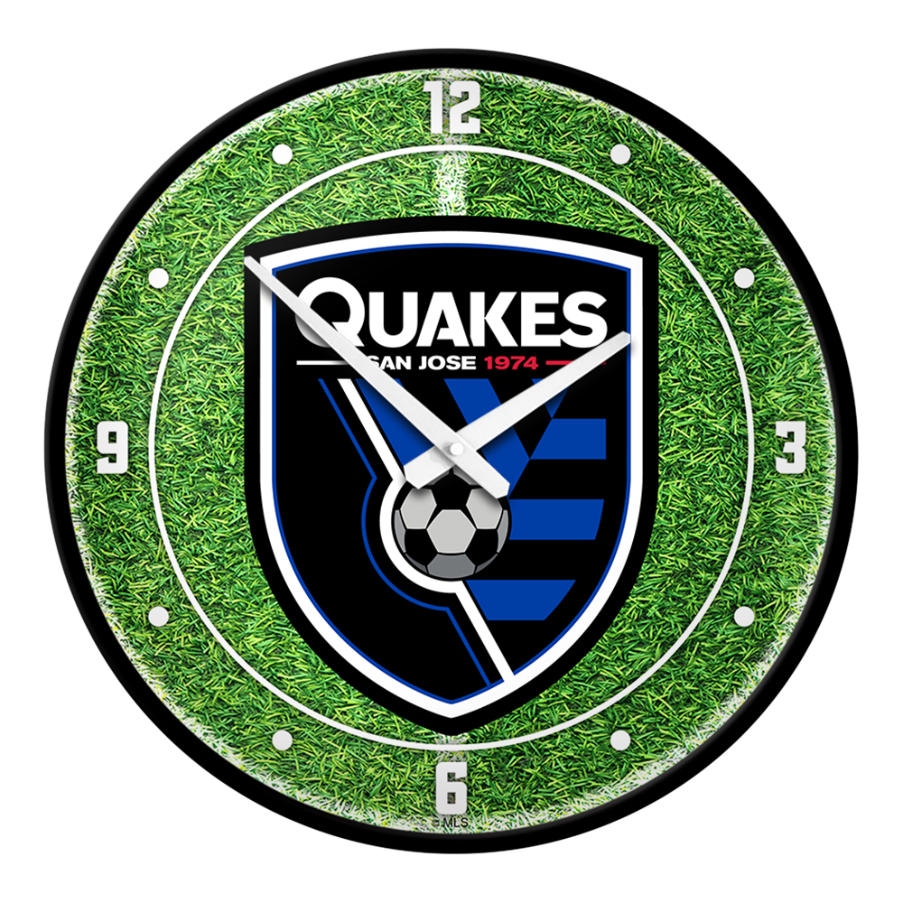 San Jose Earthquakes: Pitch - Modern Disc Wall Clock  