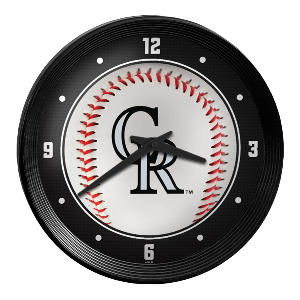 Colorado Rockies Baseball - Ribbed Frame Wall Clock  