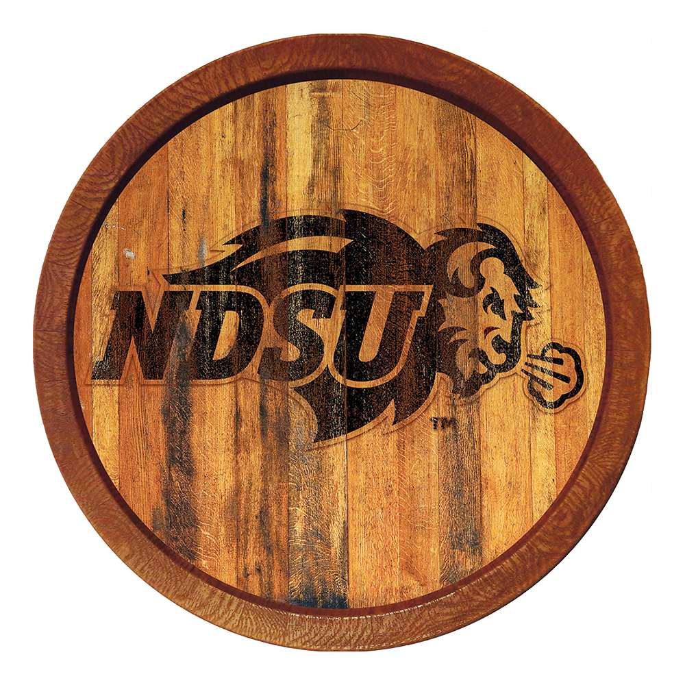 North Dakota State Bison Branded "Faux" Barrel Top Sign  