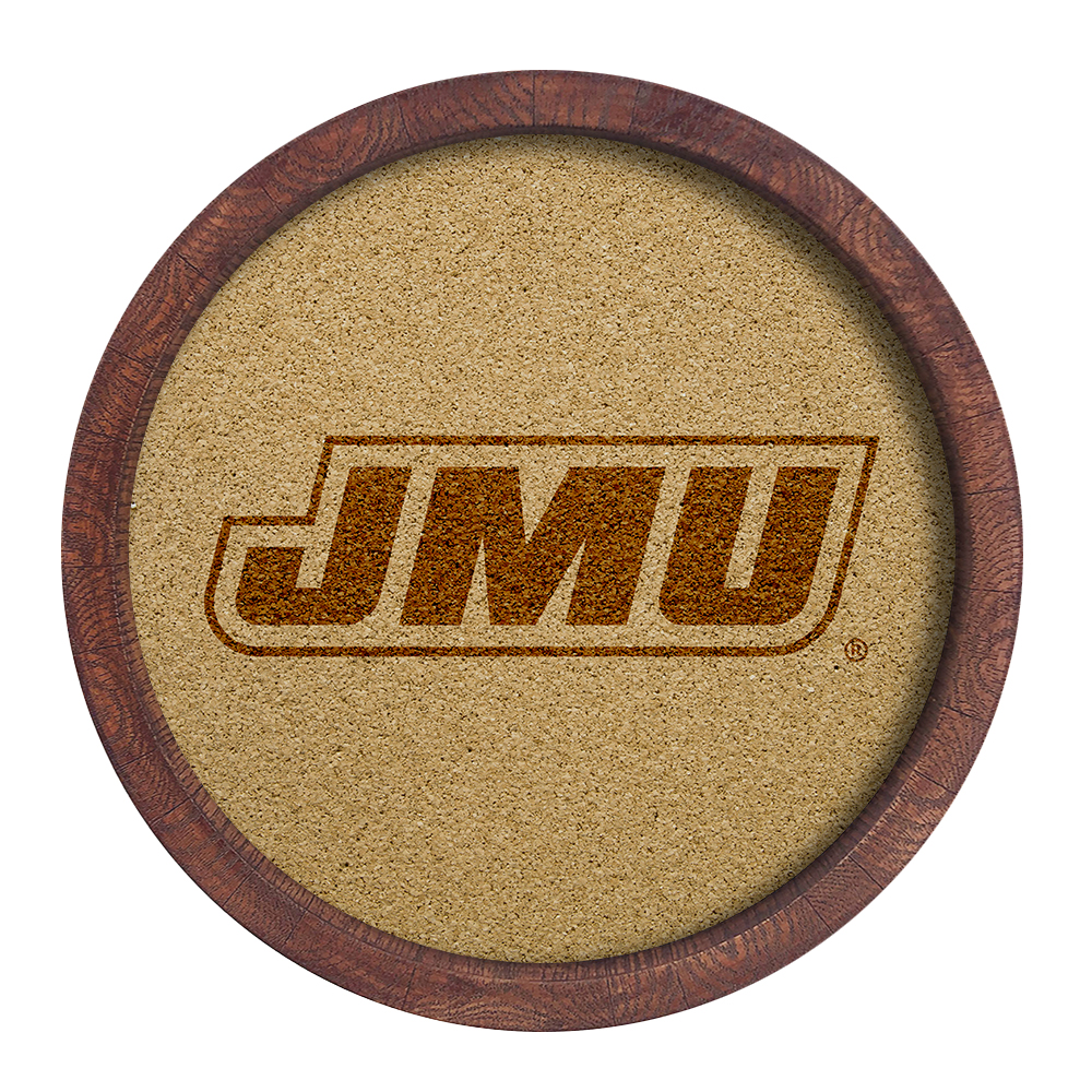 James Madison Dukes "Faux" Barrel Framed Cork Board  