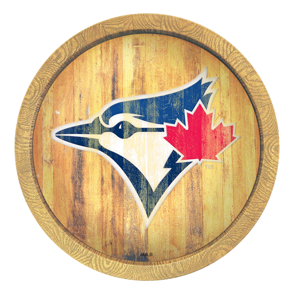 Toronto Blue Jays Logo - Weathered "Faux" Barrel Top Sign  