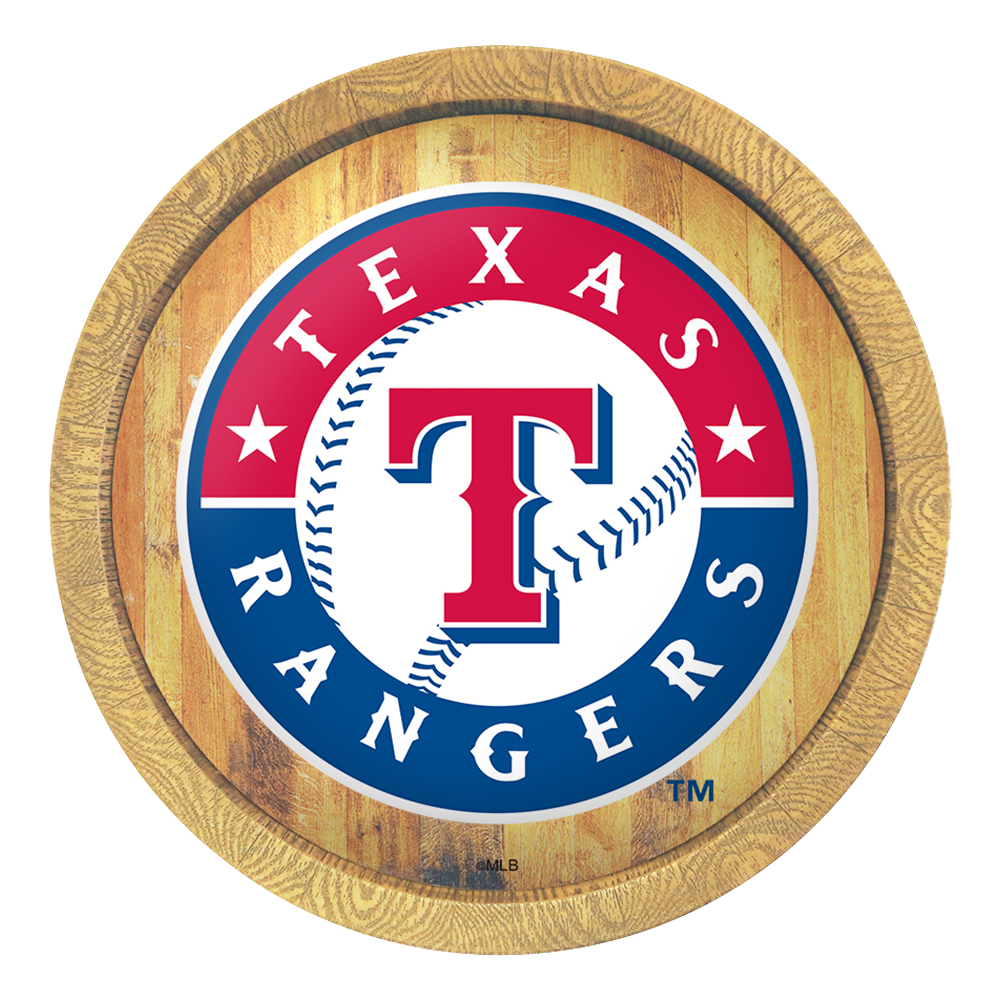 Texas Rangers "Faux" Barrel Top Sign  