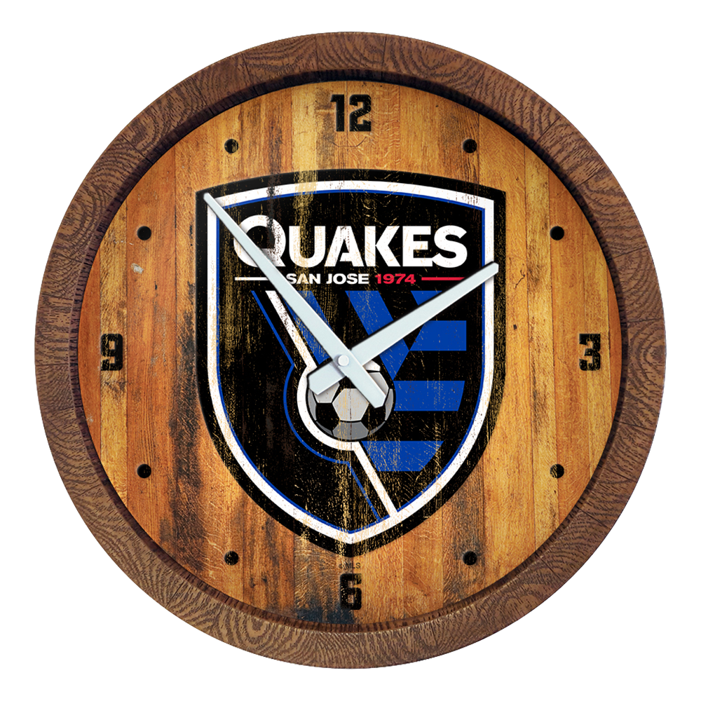 San Jose Earthquakes: Weathered "Faux" Barrel Top Clock  