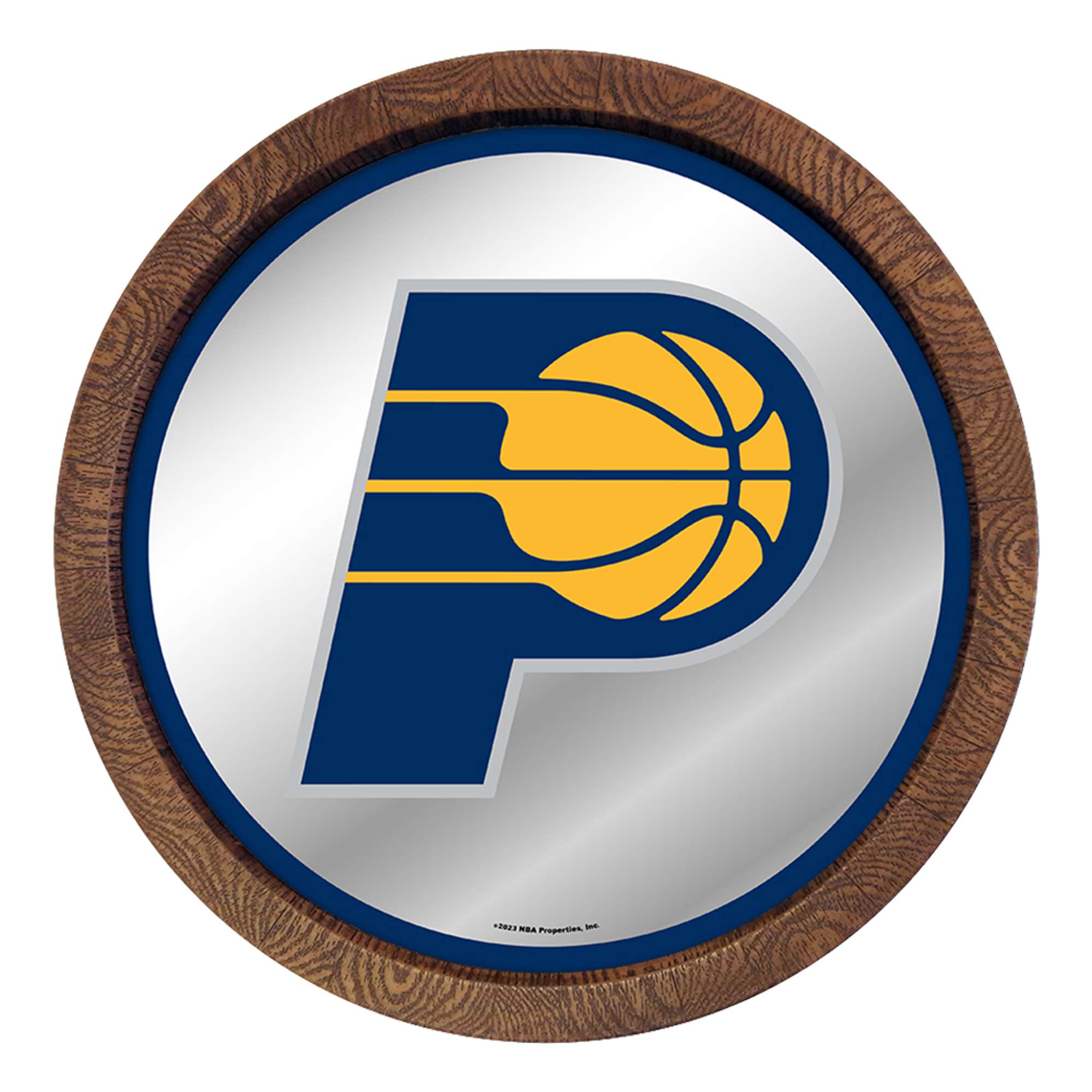 Indiana Pacers: "Faux" Barrel Top Mirrored Wall Sign    
