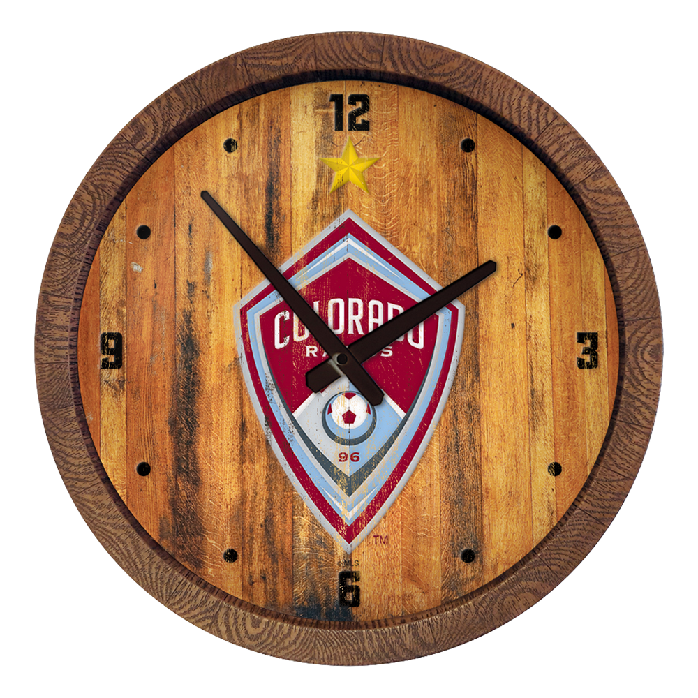 Colorado Rapids: Weathered "Faux" Barrel Top Clock  