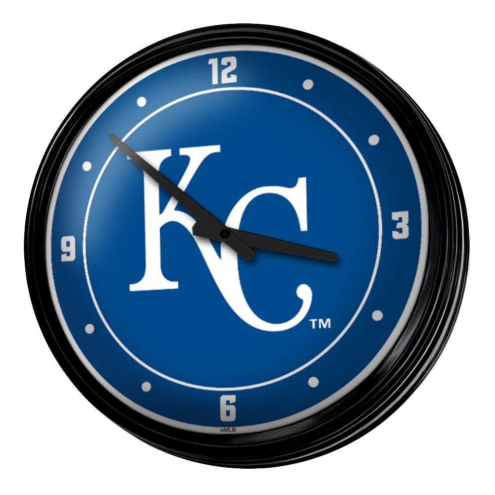 Kansas City Royals Wordmark - Retro Lighted Wall Clock  