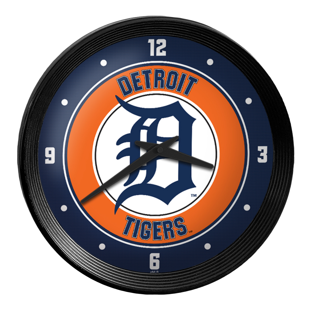 Detroit Tigers Ribbed Frame Wall Clock  