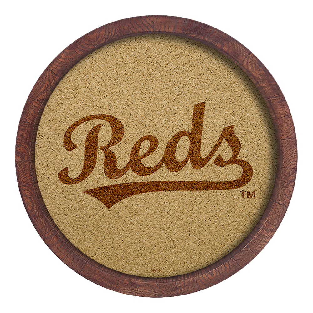 Cincinnati Reds "Faux" Barrel Framed Cork Board  
