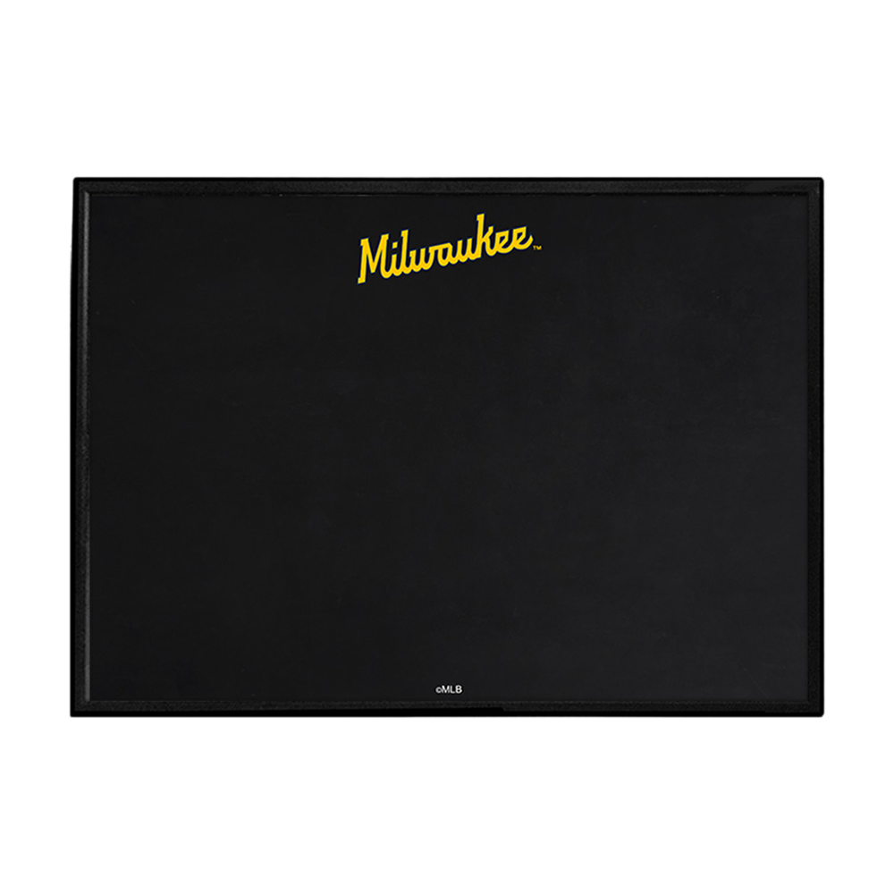 Milwaukee Brewers Wordmark - Framed Chalkboard  