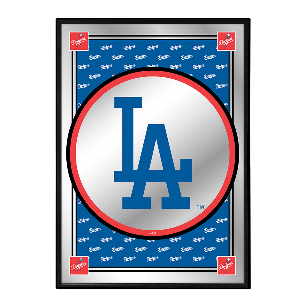 Los Angeles Dodgers Vertical Team Spirit - Framed Mirrored Wall Sign  