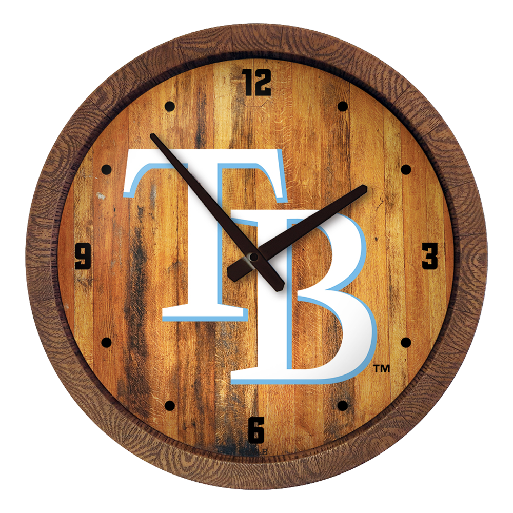Tampa Bay Rays Logo - "Faux" Barrel Top Clock  