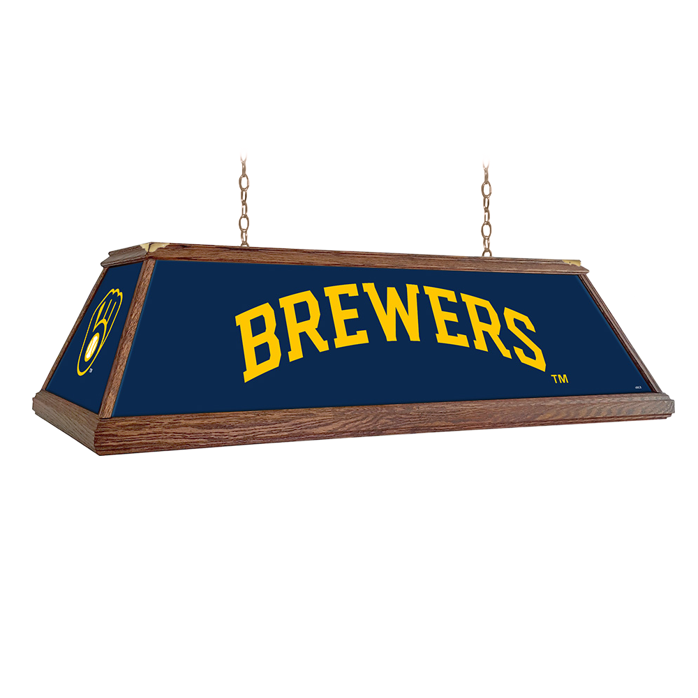 Milwaukee Brewers Premium Wood Pool Table Light  