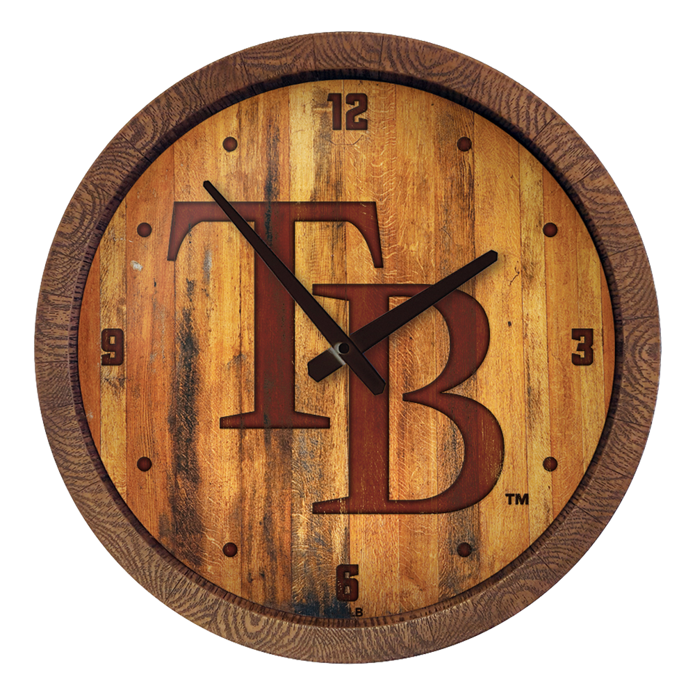 Tampa Bay Rays Logo - Branded "Faux" Barrel Top Clock  