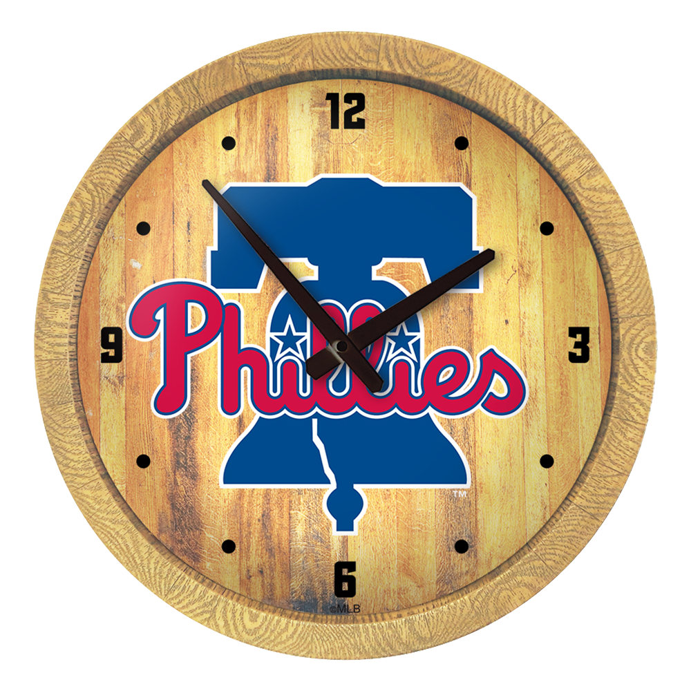 Philadelphia Phillies "Faux" Barrel Top Clock  
