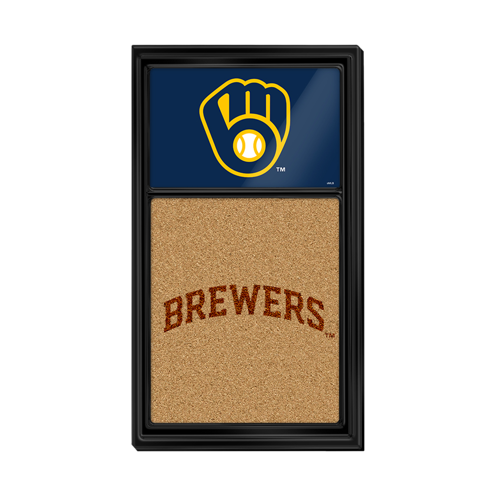 Milwaukee Brewers Dual Logo - Cork Note Board  
