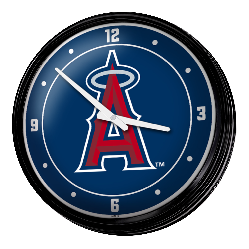 Los Angeles Angels Wordmark - Retro Lighted Wall Clock  