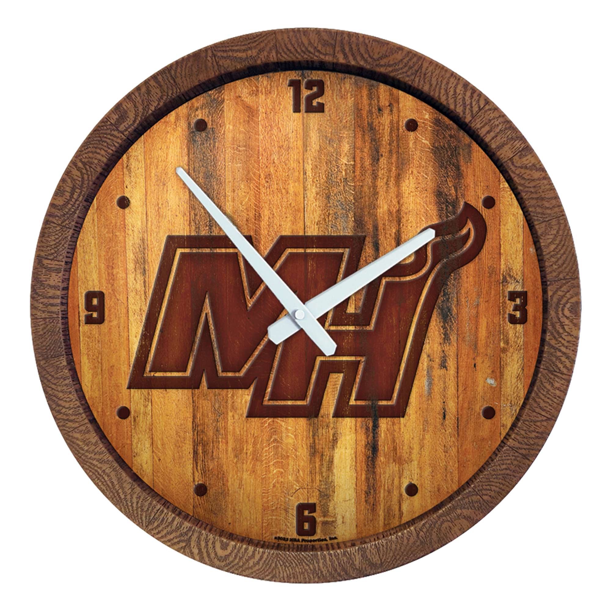 Miami Heat: Logo - "Faux" Barrel Top Clock    