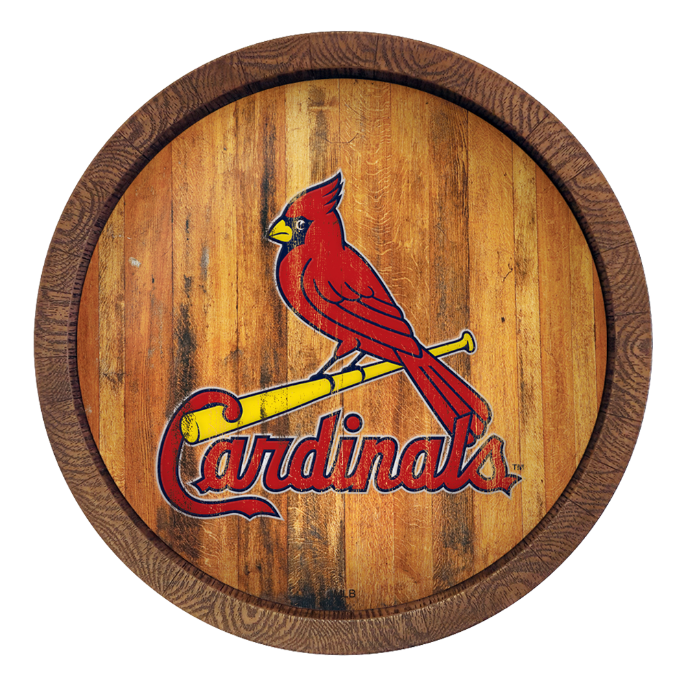 St. Louis Cardinals: Weathered "Faux" Barrel Top Sign   