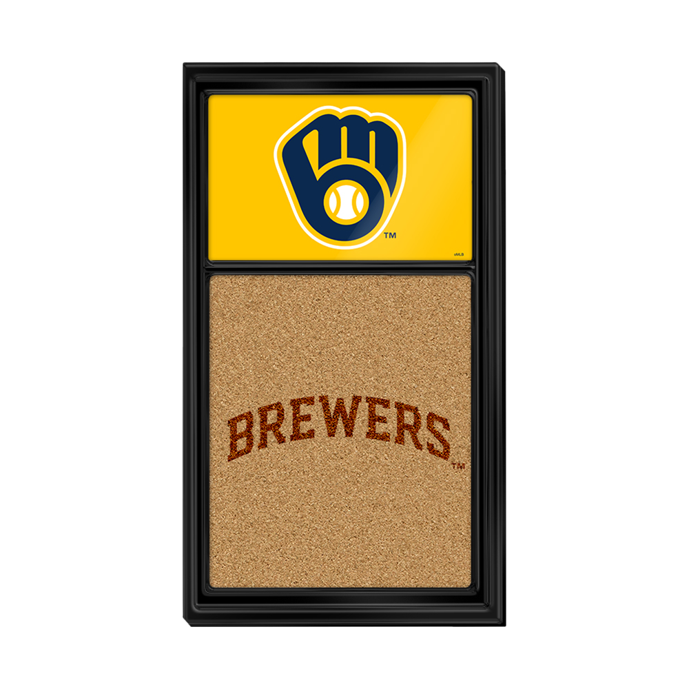 Milwaukee Brewers Dual Logo - Cork Note Board  