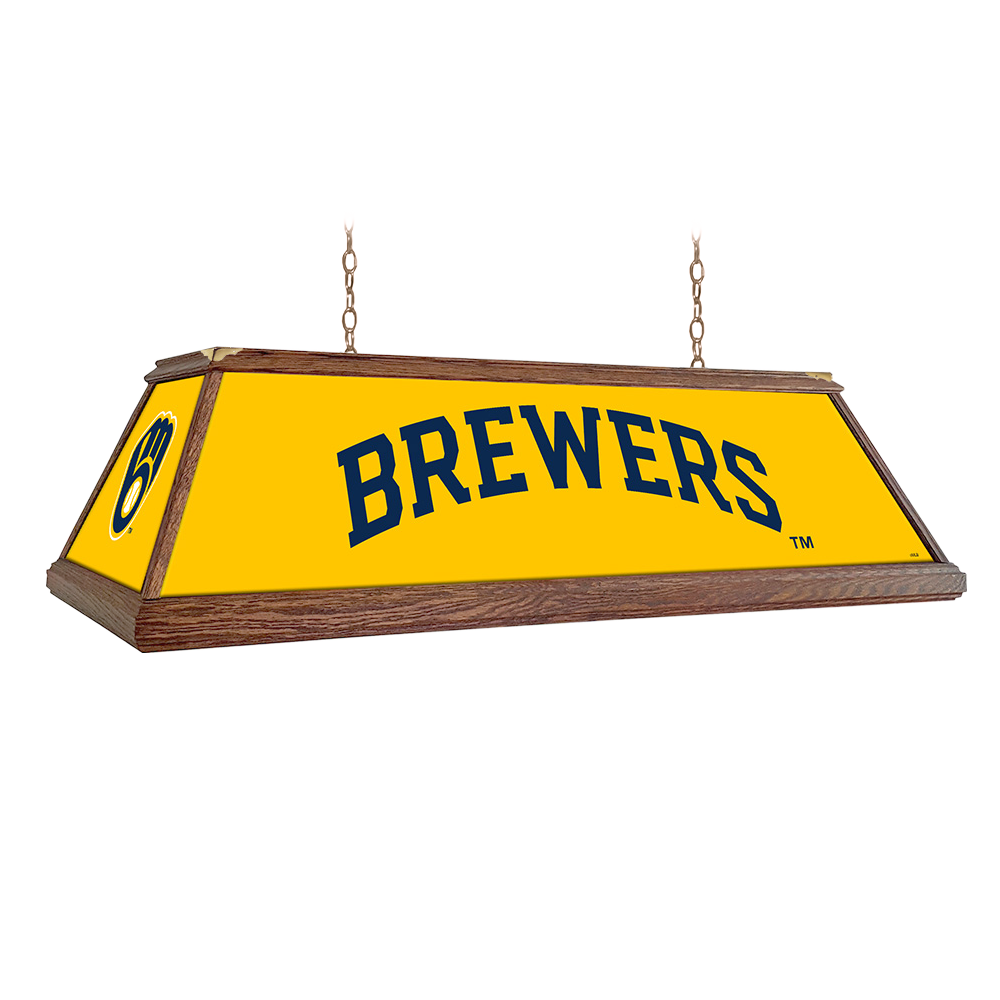 Milwaukee Brewers Premium Wood Pool Table Light  
