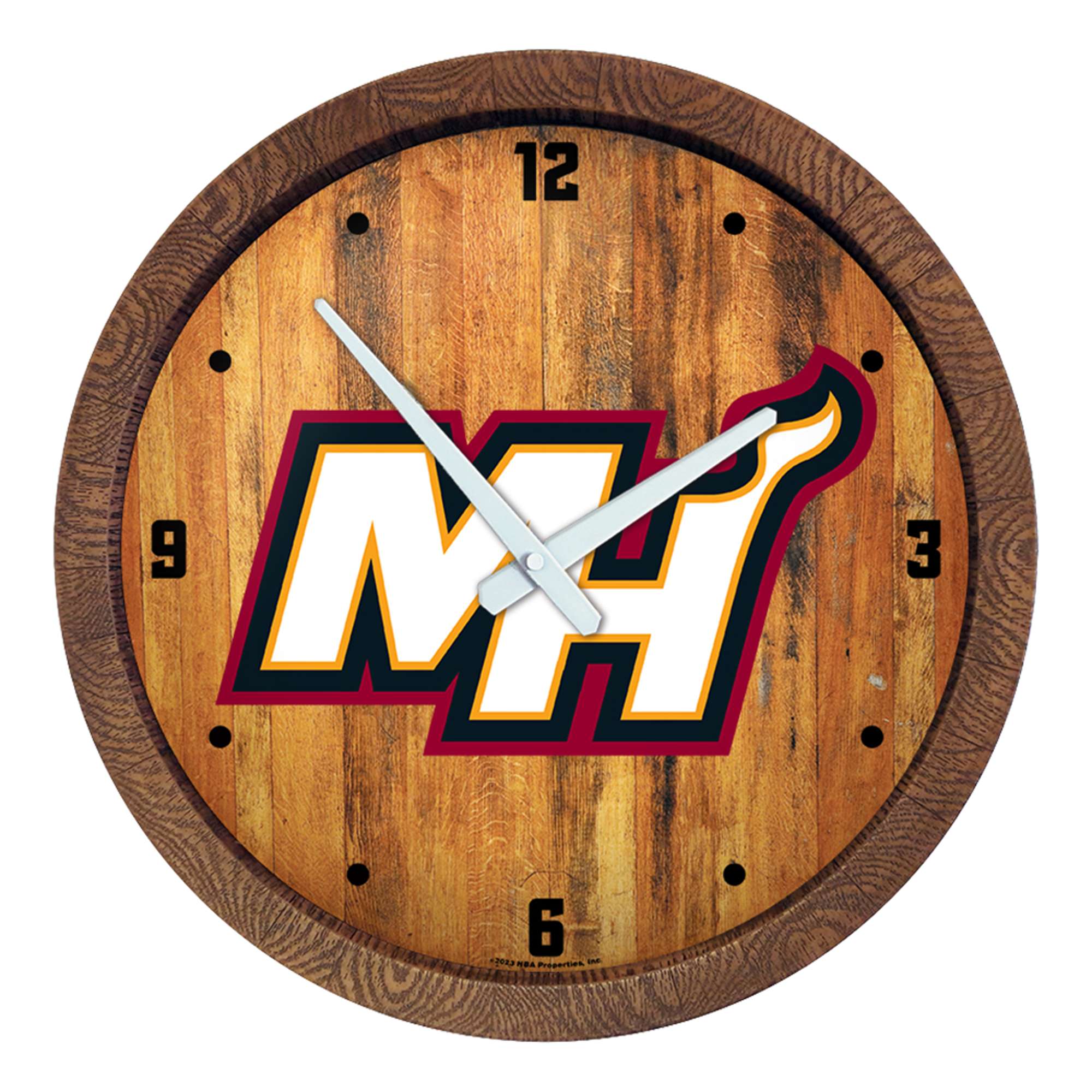 Miami Heat: Logo - "Faux" Barrel Top Clock    