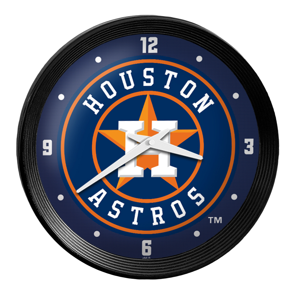 Houston Astros Ribbed Frame Wall Clock  