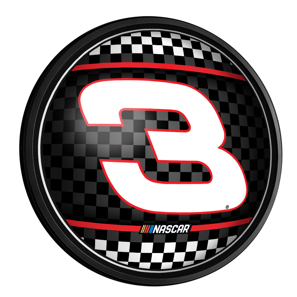 Austin Dillon: Checkered Flag  - Round Slimline Lighted Wall Sign