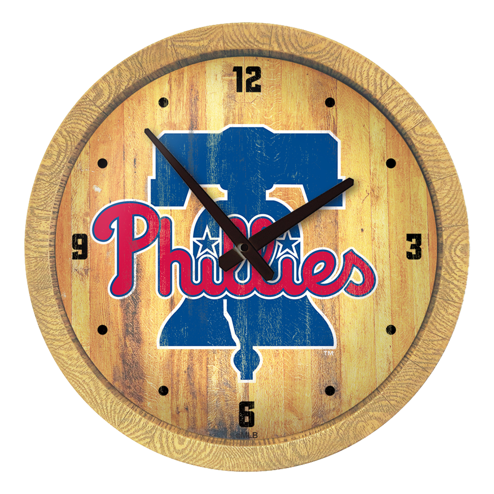 Philadelphia Phillies Weathered "Faux" Barrel Top Clock  