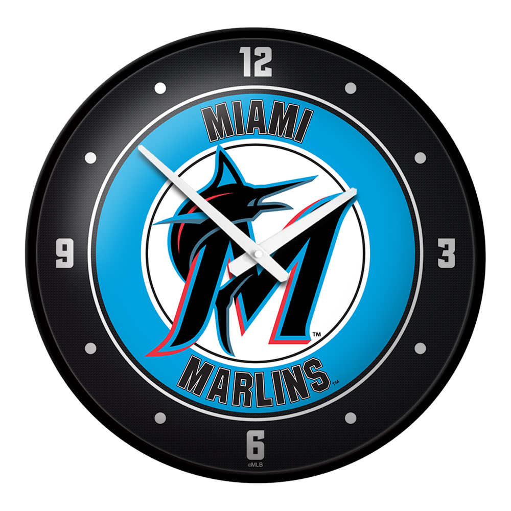 Miami Marlins Modern Disc Wall Clock  