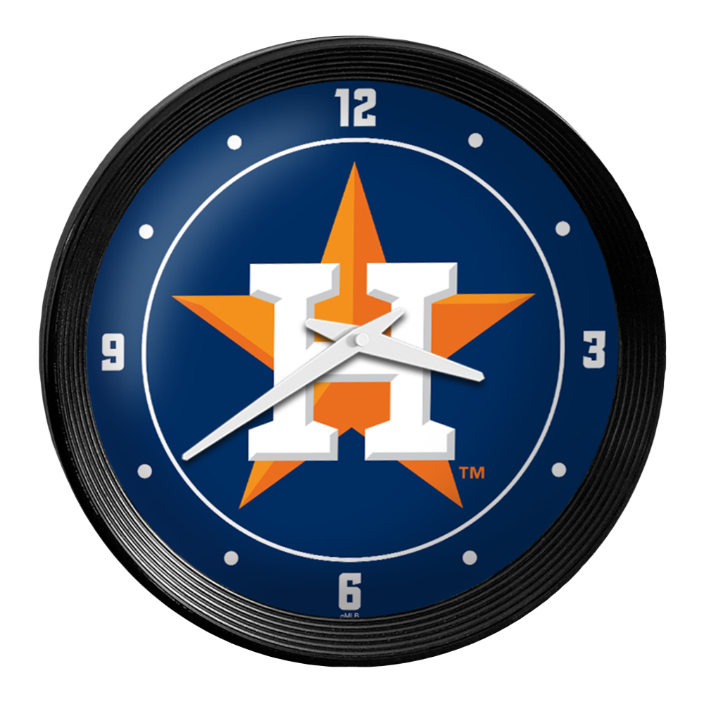 Houston Astros Logo - Ribbed Frame Wall Clock  