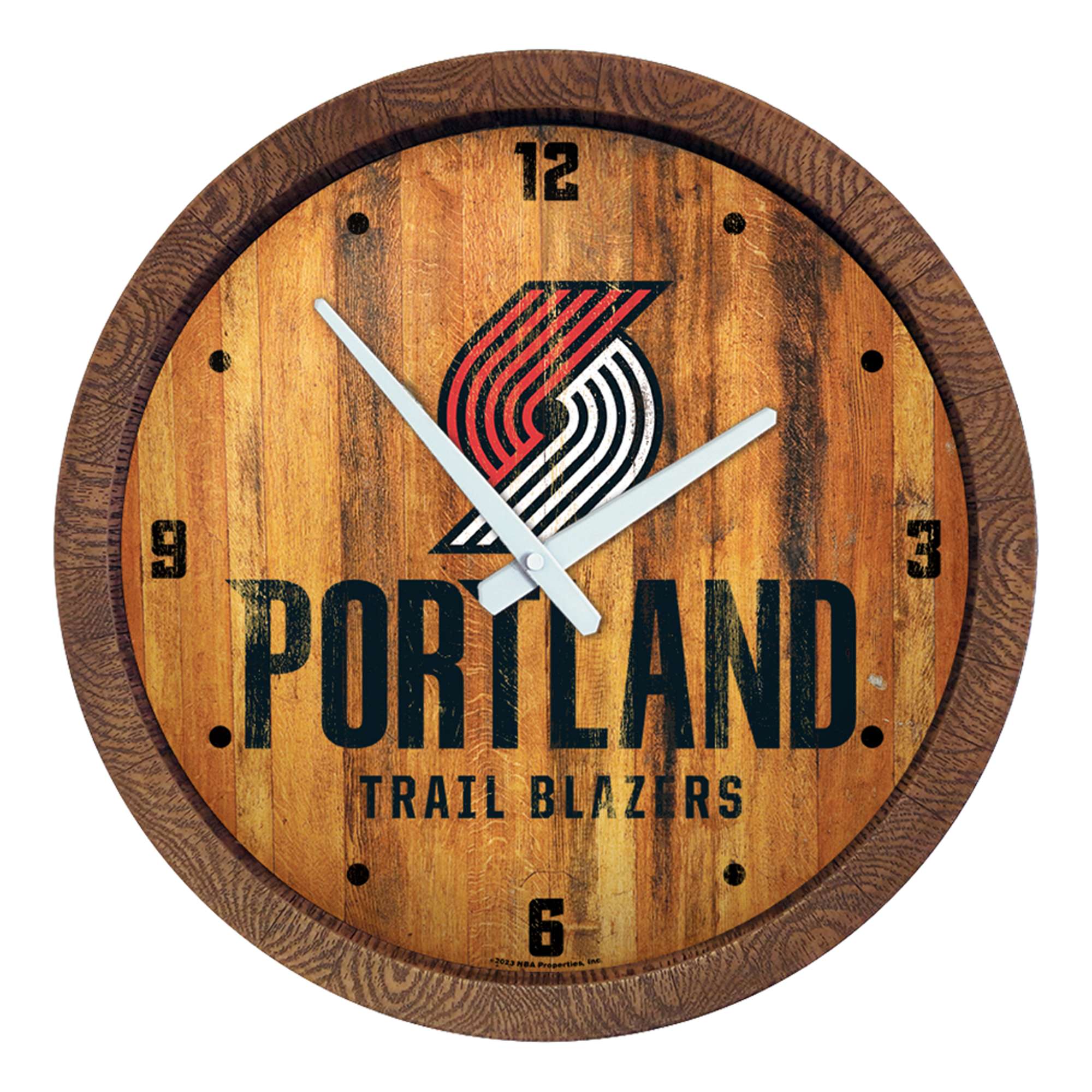 Portland Trail Blazers: Logo - "Faux" Barrel Top Clock  