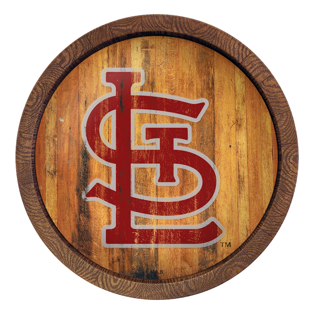 St. Louis Cardinals: Logo - Weathered "Faux" Barrel Top Sign   
