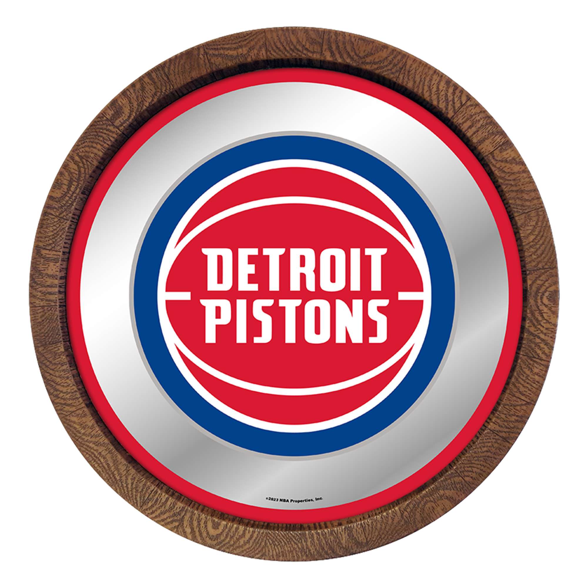 Detroit Pistons: "Faux" Barrel Top Mirrored Wall Sign    