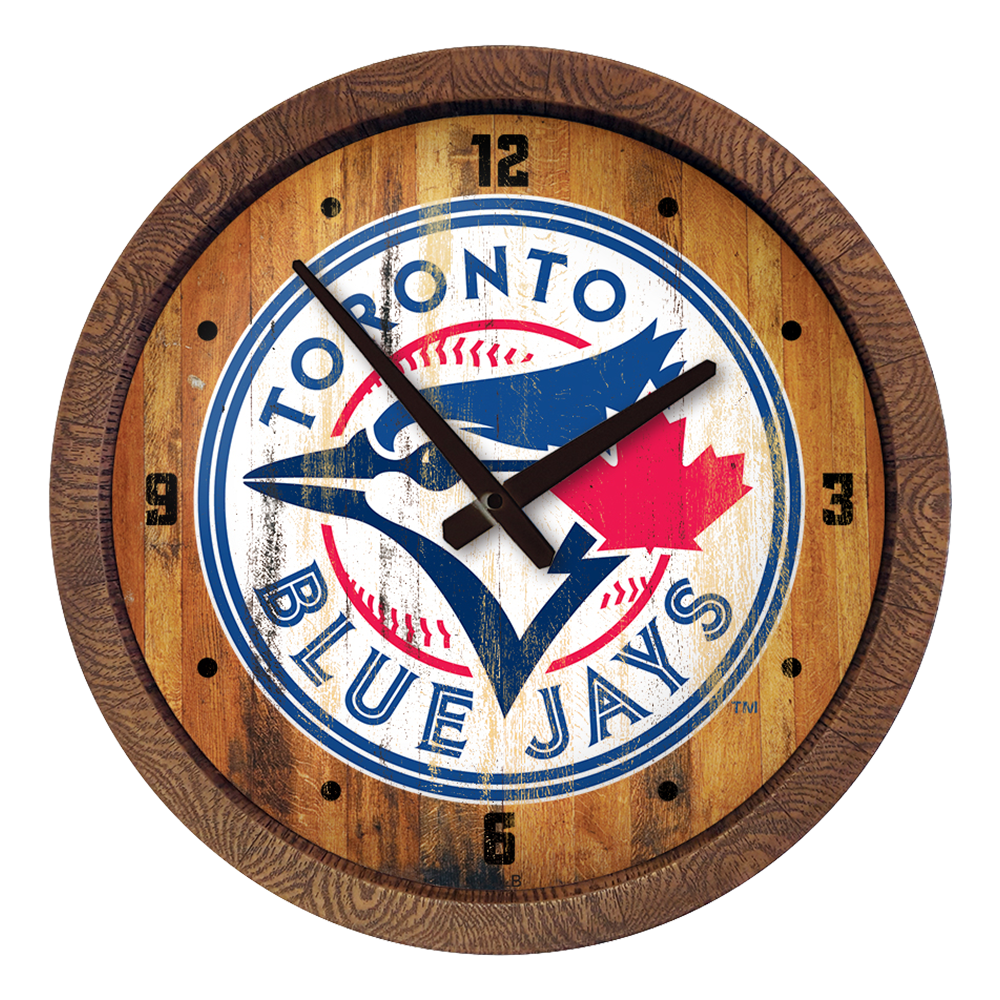 Toronto Blue Jays Weathered "Faux" Barrel Top Clock  