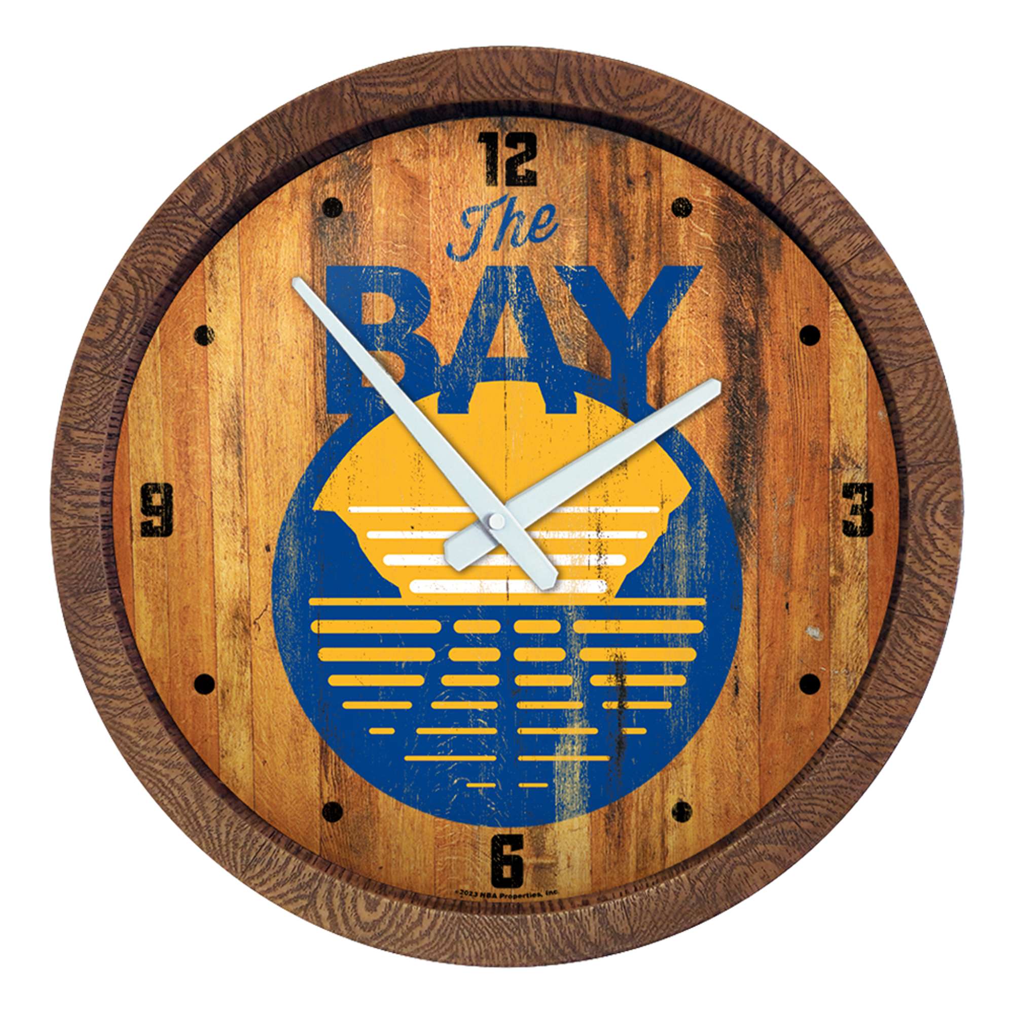 Golden State Warriors: Logo - "Faux" Barrel Top Clock    