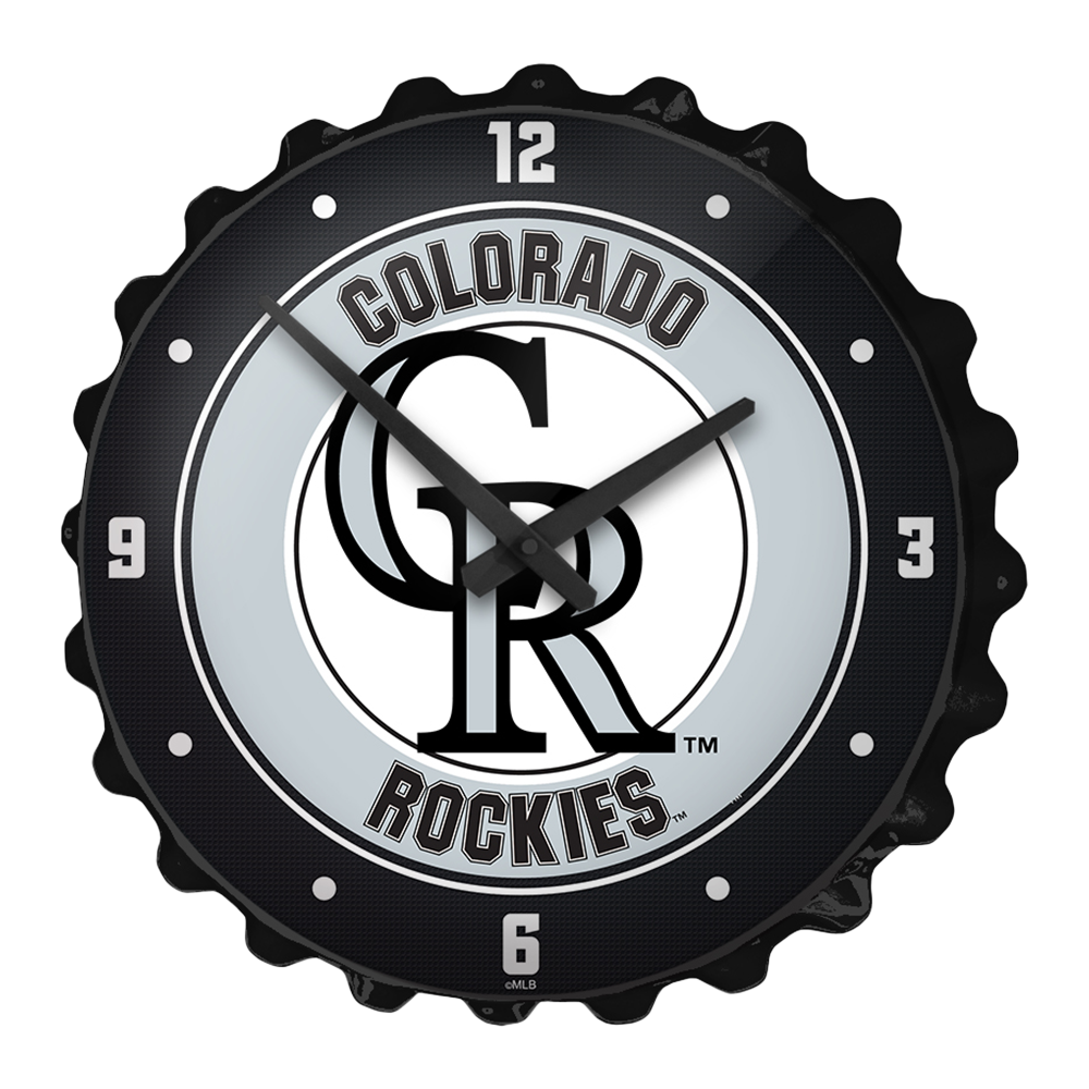 Colorado Rockies Baseball - Bottle Cap Wall Clock  