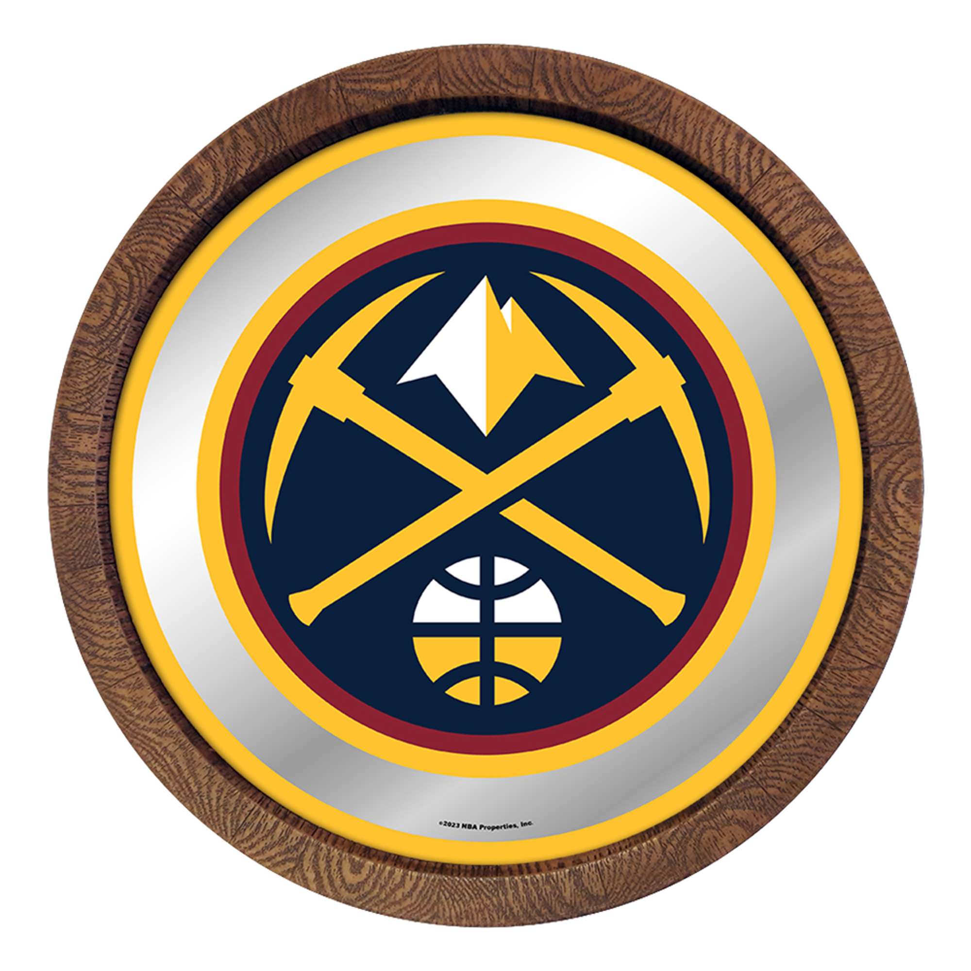 Denver Nuggets: "Faux" Barrel Top Mirrored Wall Sign    