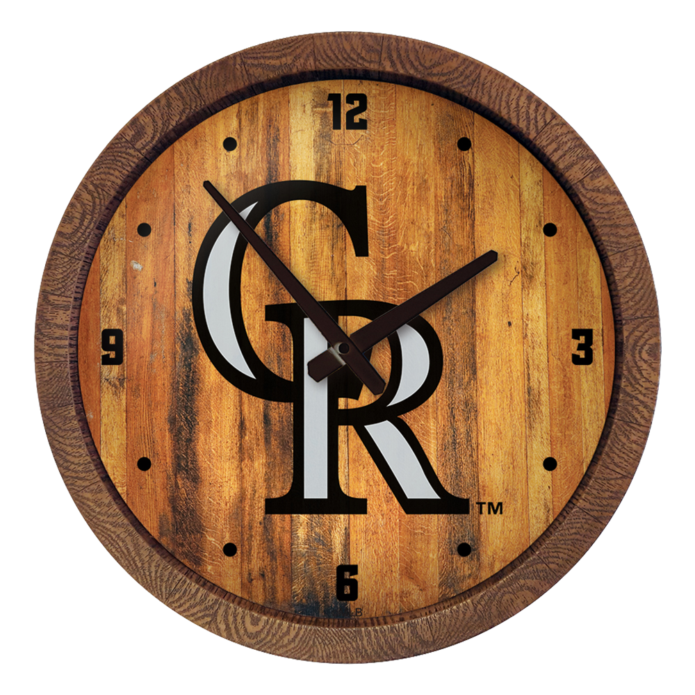 Colorado Rockies "Faux" Barrel Top Clock  