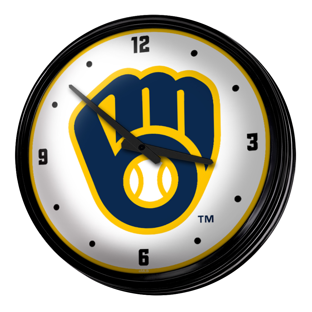 Milwaukee Brewers Retro Lighted Wall Clock  