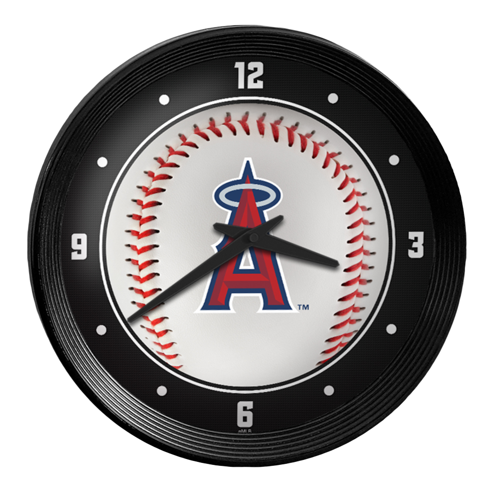 Los Angeles Angels Baseball - Ribbed Frame Wall Clock  