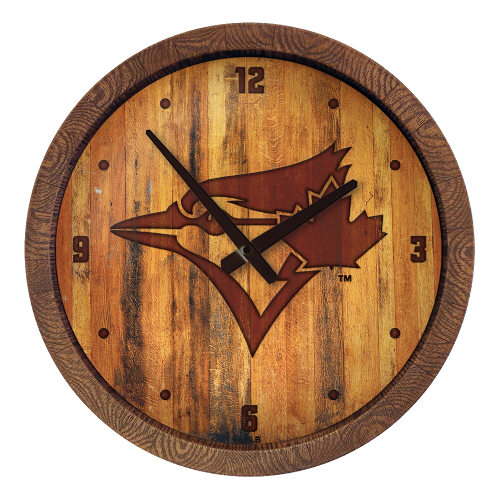 Toronto Blue Jays Logo - Branded "Faux" Barrel Top Clock  