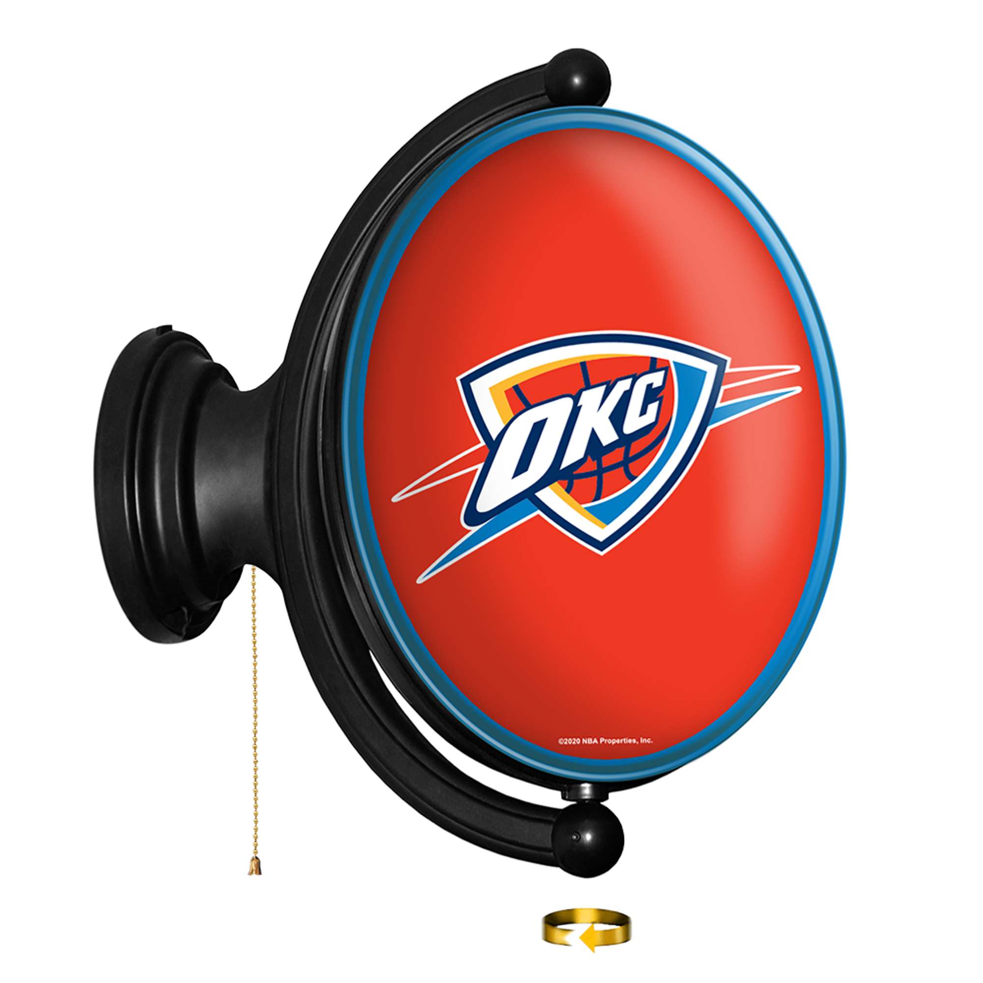 Oklahoma City Thunder: Original Oval Rotating Lighted Wall Sign