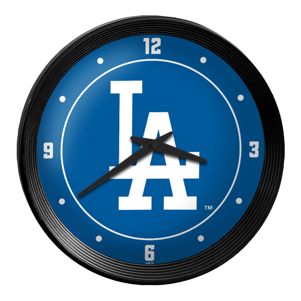 Los Angeles Dodgers Logo - Ribbed Frame Wall Clock  