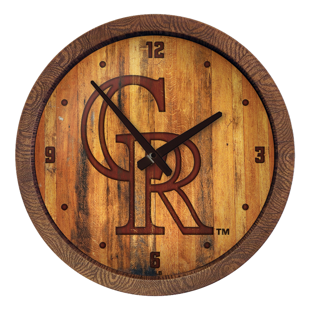 Colorado Rockies Branded "Faux" Barrel Top Clock  